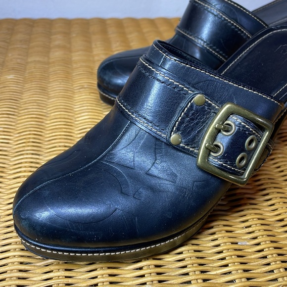 COACH Clogs Slides Mules Platform Heels Dark Brown Sz 10 - Picture 10 of 11